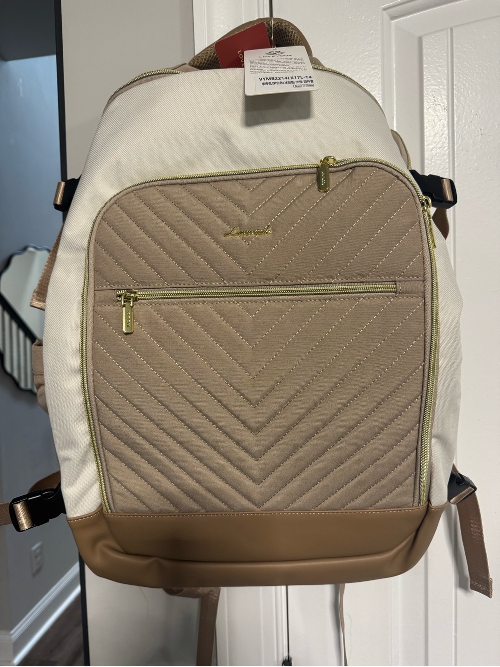 LOVEVOOK 4 Piece Travel Backpack Packing Set Beige Tan NWT